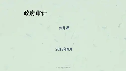 政府审计第一章概述课件