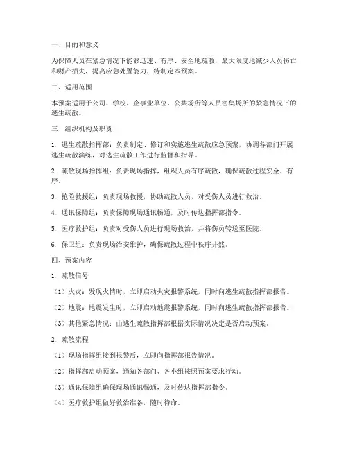 人员逃生疏散应急预案