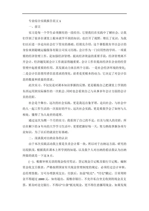 专业综合实践报告