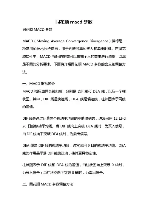 同花顺macd参数