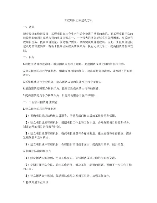 工程项目团队建设方案