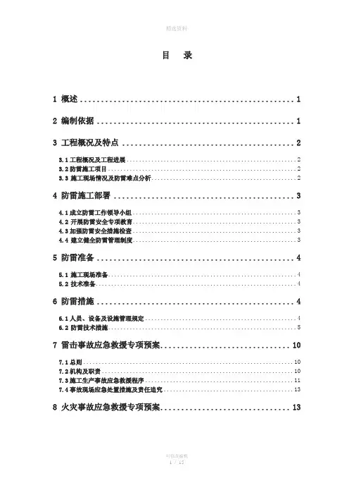 钢结构施工防雷专项方案