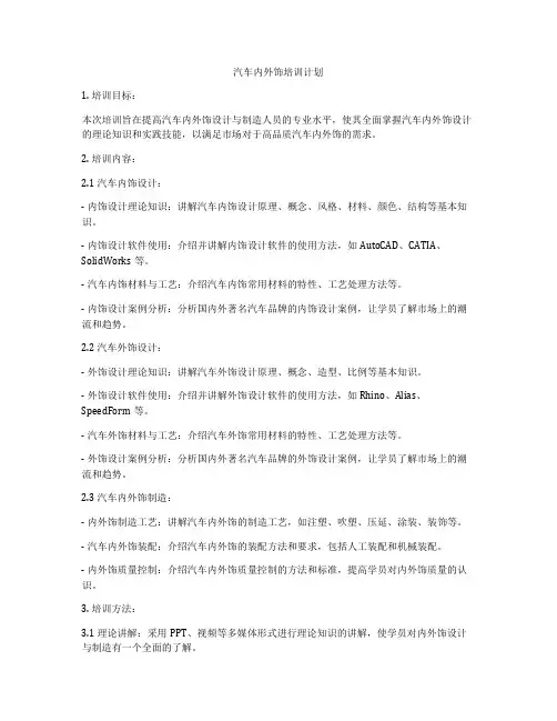 汽车内外饰培训计划