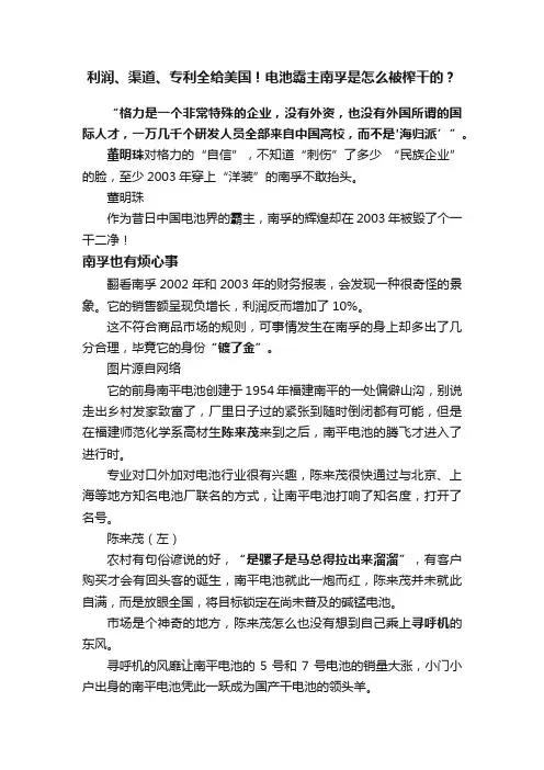 利润、渠道、专利全给美国！电池霸主南孚是怎么被榨干的？