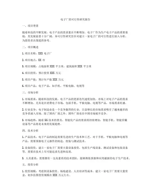 电子厂的可行性研究报告