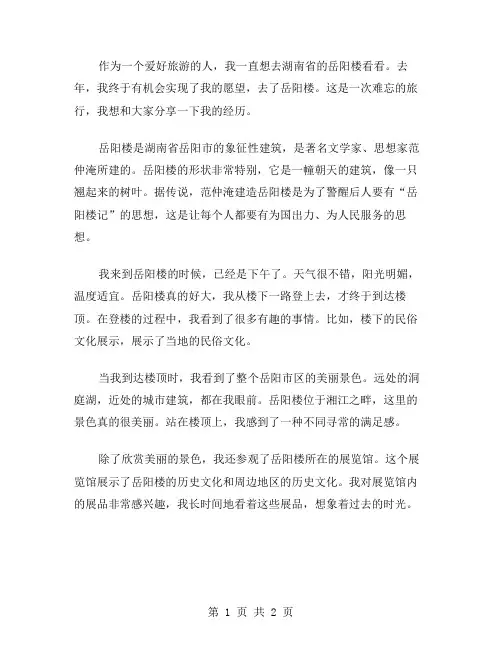 去岳阳楼作文范文