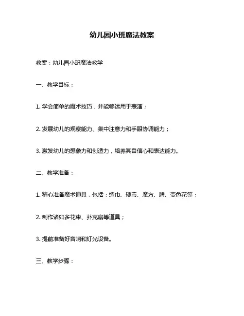 幼儿园小班魔法教案