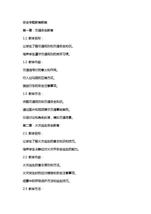 安全专题教教育教案
