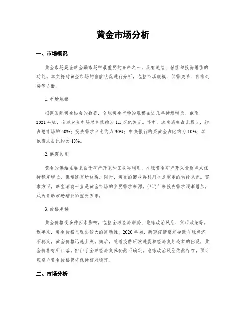 黄金市场分析