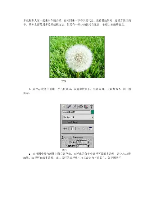 3dsmax制作蒲公英实例教程[概述]