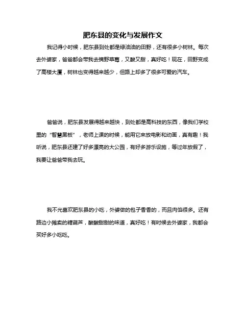 肥东县的变化与发展作文