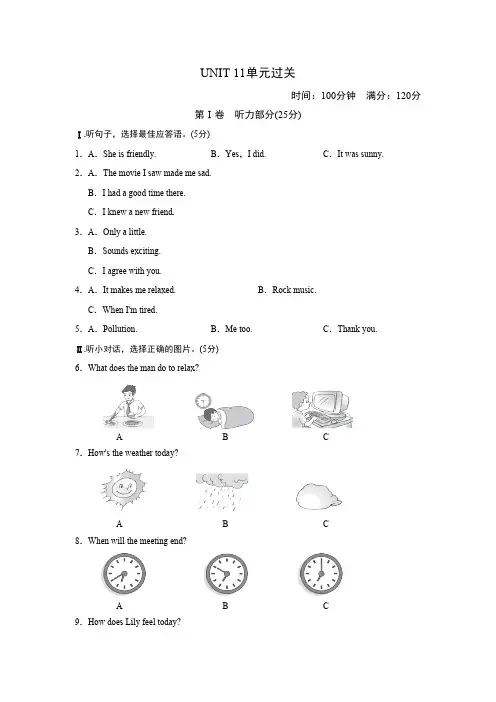 人教版英语九年级全一册UNIT11单元过关卷含答案