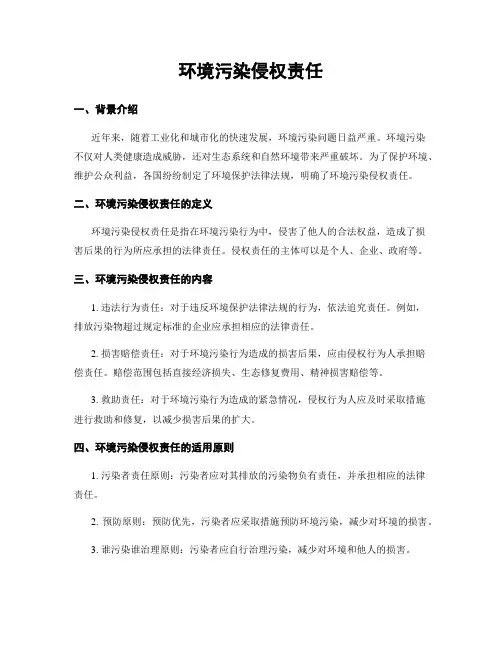 环境污染侵权责任