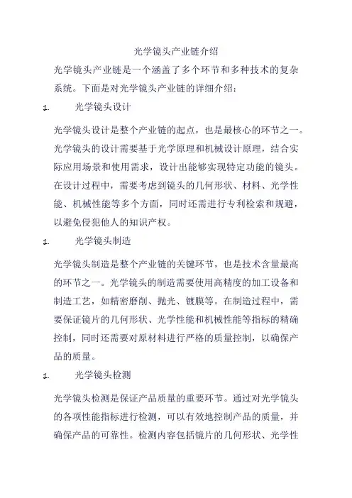 光学镜头产业链介绍
