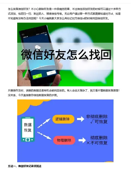误删的好友怎么恢复？微信实用软件恢复!