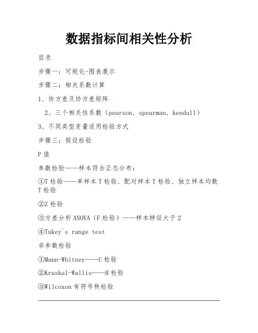 数据指标间相关性分析