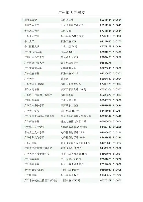 广州市大专学校