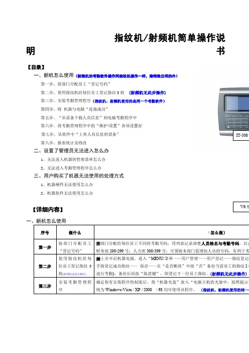 IT指纹考勤机说明书