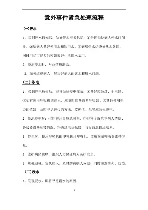 意外事件应急预案