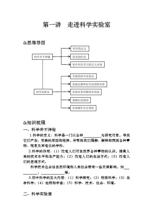 七上走进科学实验室复习讲义全