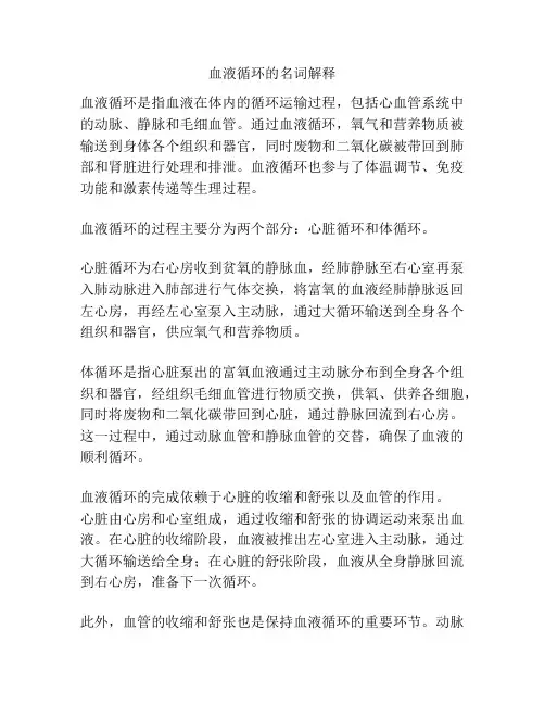 血液循环的名词解释