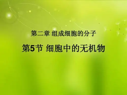 高中生物《第二章 第五节细胞中的无机物》课件5 新人教版必修1