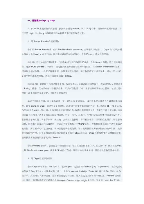 引物设计软件使用