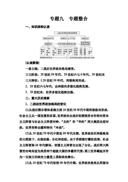 高中历史必修一(人民版)练习：专题九 专题整合