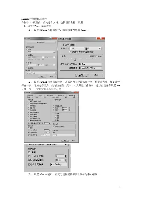 3Dmax建模标准流程以及注意事项