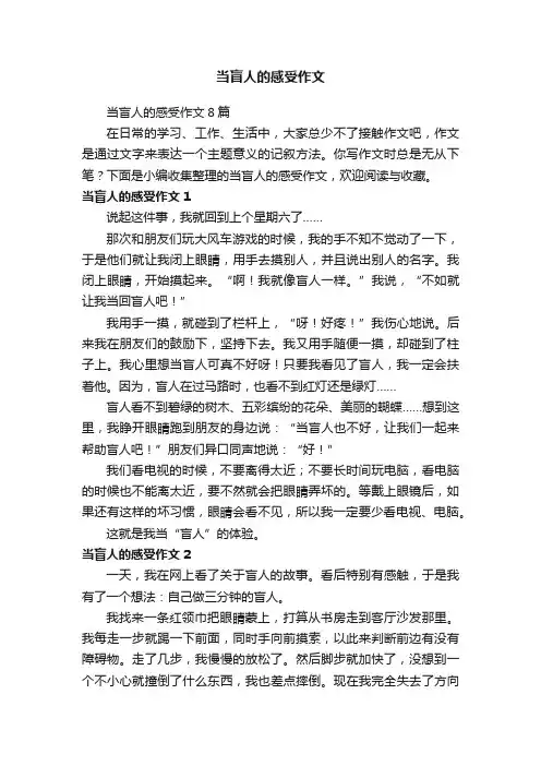 当盲人的感受作文8篇