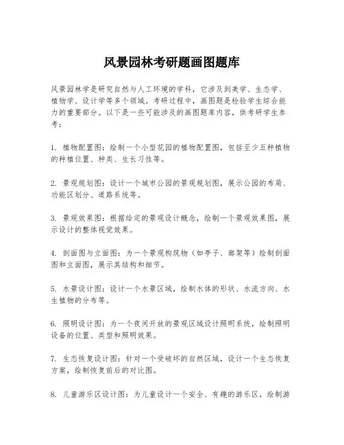 风景园林考研题画图题库