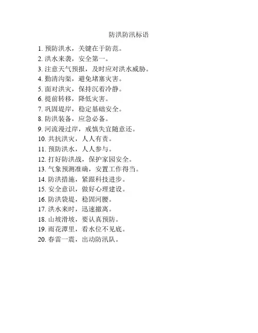 防洪防汛标语