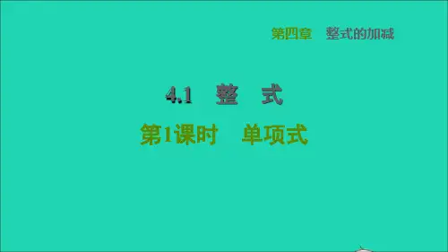 2022秋七年级数学上册 第4章 整式的加减4.1 整式第1课时单项式课件(新版)冀教版
