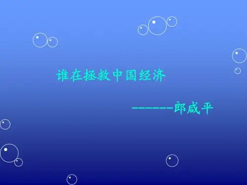 谁在拯救中国经济--郎咸平