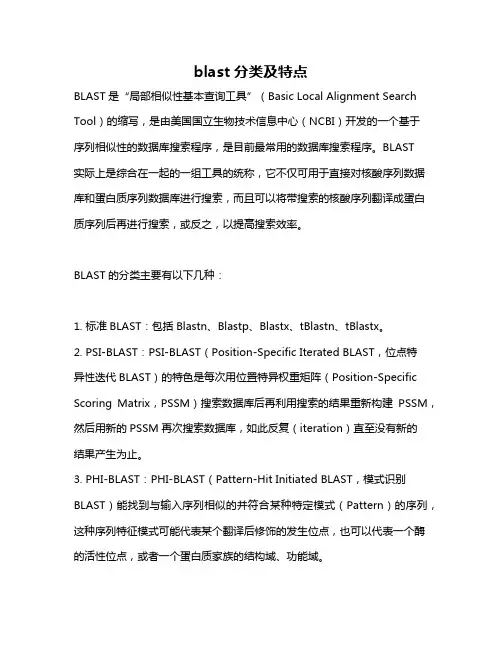 blast分类及特点