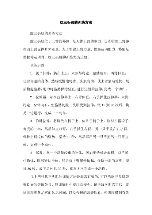 肱三头肌的训练方法