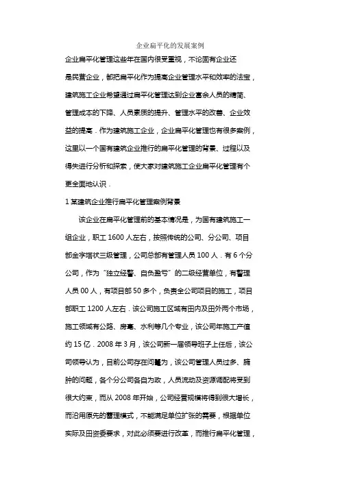企业扁平化的发展案例