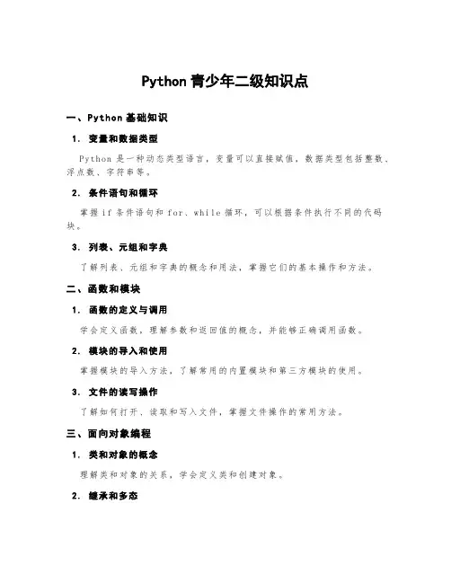python青少年二级知识点