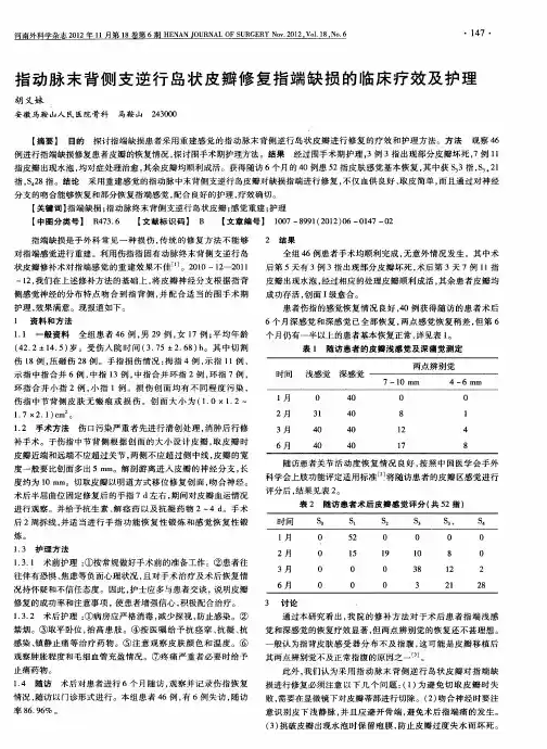 指动脉末背侧支逆行岛状皮瓣修复指端缺损的临床疗效及护理