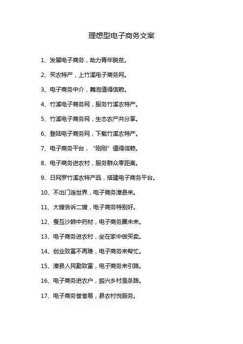 理想型电子商务文案