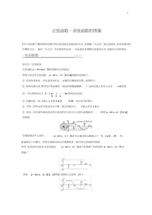 正弦函数、余弦函数的图像(附答案)