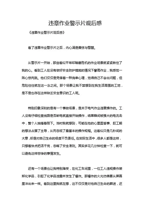 违章作业警示片观后感