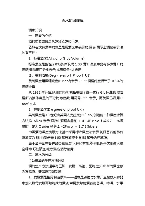 酒水知识详解
