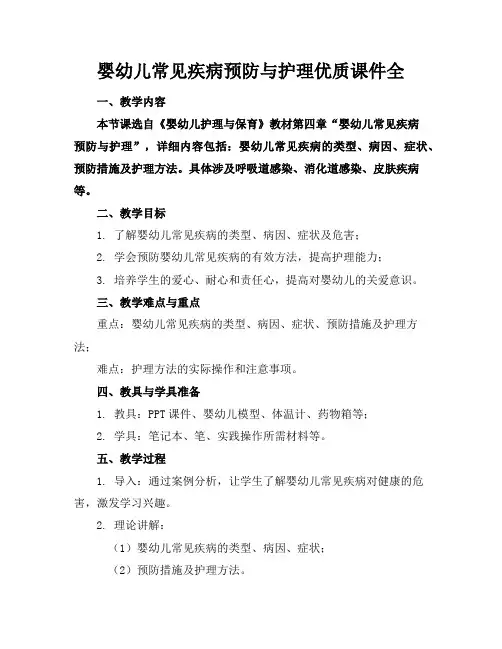 婴幼儿常见疾病预防与护理优质课件全