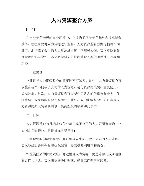 人力资源整合方案
