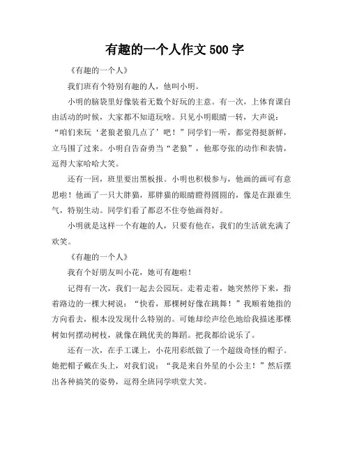 有趣的一个人作文500字