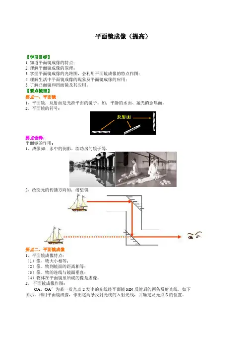 物理中考平面镜成像(提高)知识讲解