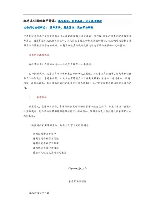 概率流程图地数学计算：瀑布算法、圆桌算法、混合算法解析汇报