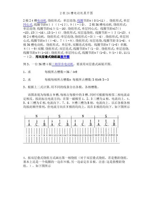 2极24槽电动机展开图