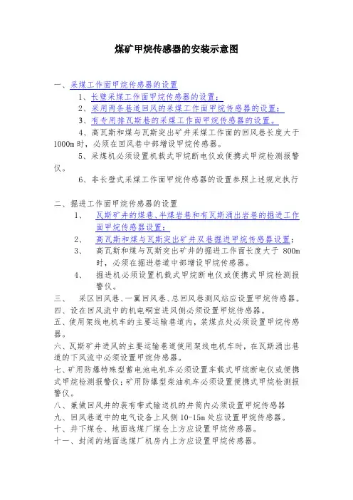 煤矿甲烷传感器的安装示意图